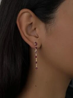 Pear Shaped Ruby Dangle Earrings In 18k Yellow Gold -Mode Bijouterie Magasin image00006 master 1