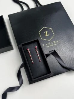 Pear Shaped Ruby Dangle Earrings In 18k Yellow Gold -Mode Bijouterie Magasin image00006 master