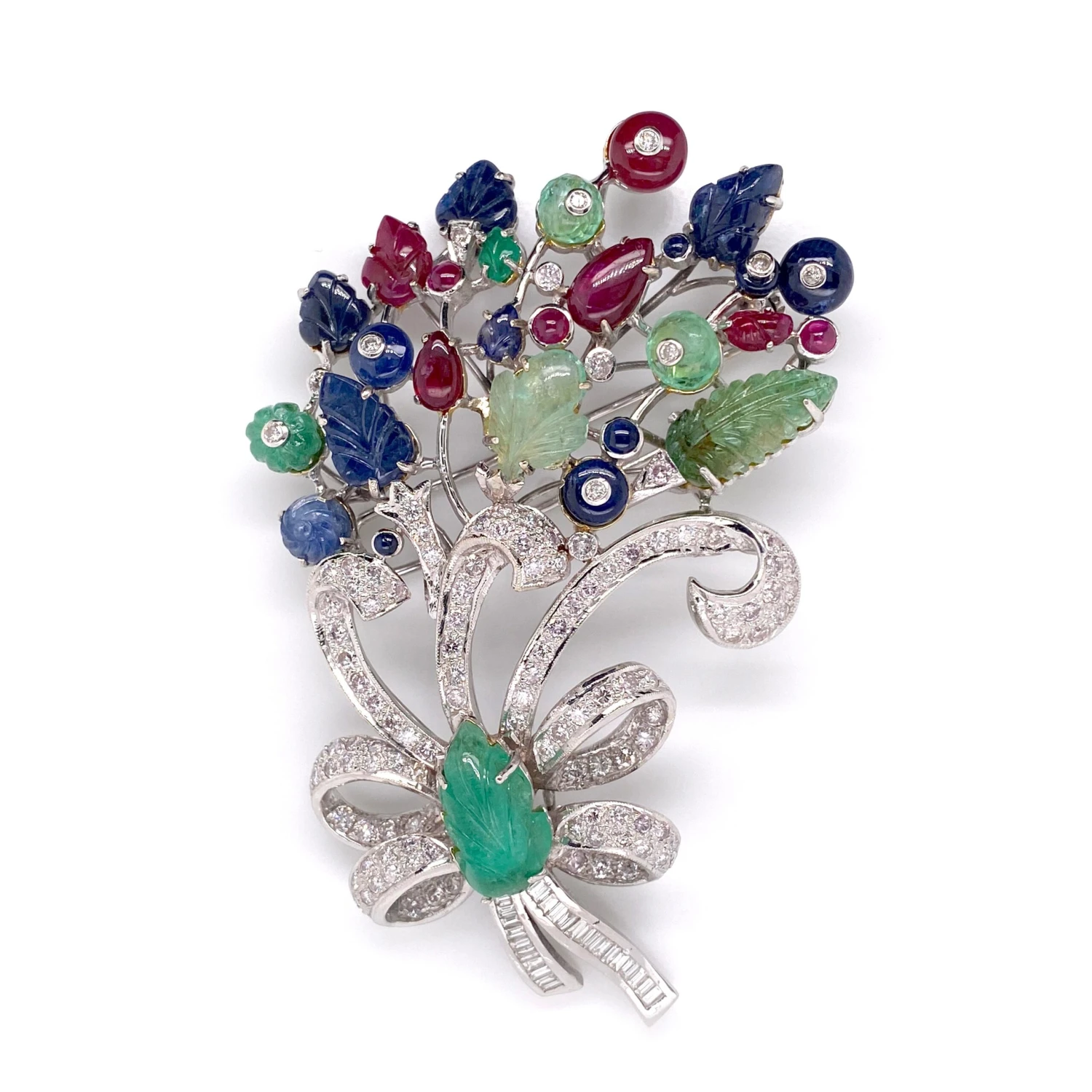 Emerald, Sapphire And Ruby With Diamond Brooch 7 Emerald, Sapphire And Ruby With Diamond Brooch – Image 5