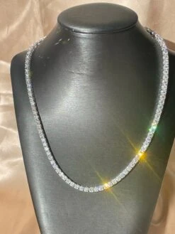 31.77 TCW Round Natural Diamond 18k White Gold Tennis Necklace -Mode Bijouterie Magasin image 50365697 org