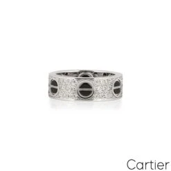 Cartier White Gold Diamond & Ceramic Love Ring B4207600 -Mode Bijouterie Magasin image master 1