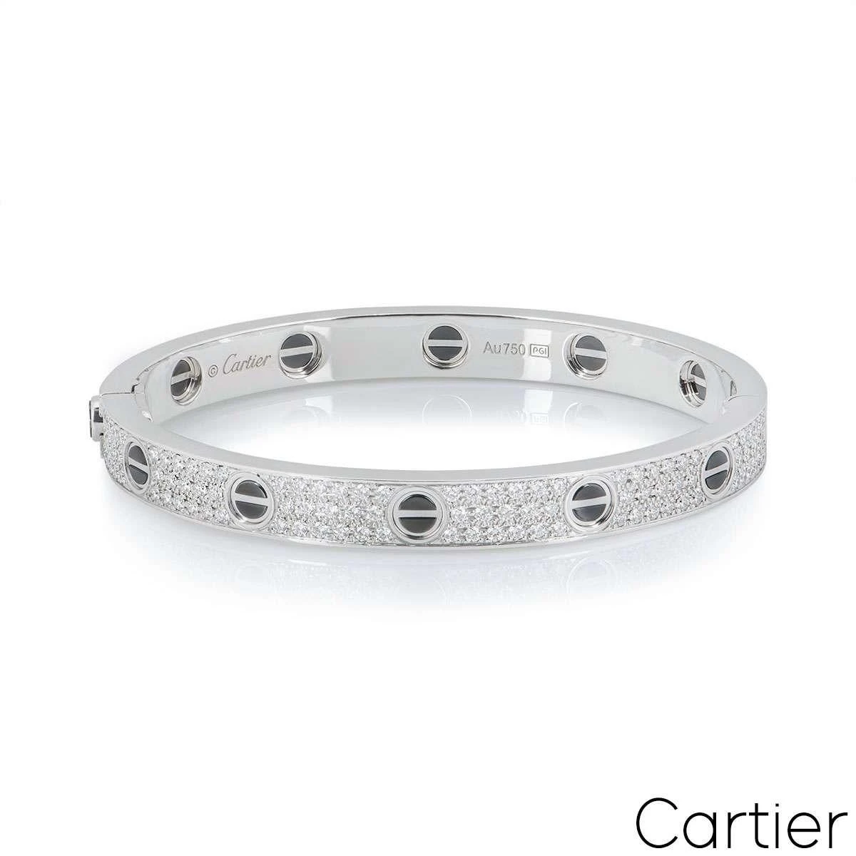 Cartier White Gold Pave Diamond & Ceramic Love Bracelet N6032416 5 Cartier White Gold Pave Diamond & Ceramic Love Bracelet N6032416 – Image 3