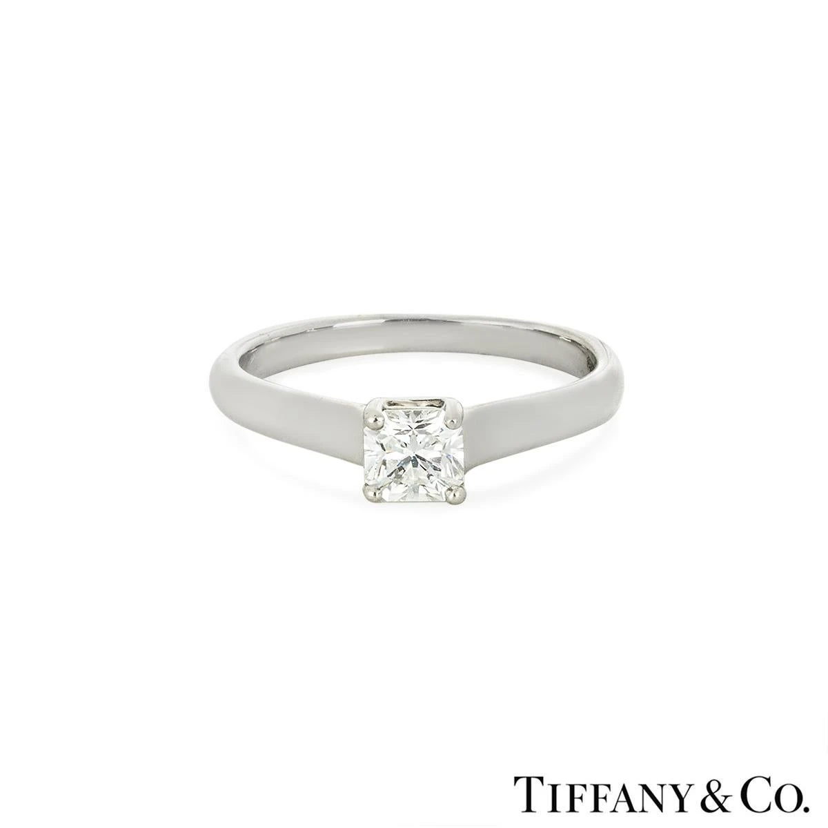 Tiffany & Co. Platinum Lucida Cut Diamond Ring 0.53 Carat H/VVS1 5 Tiffany & Co. Platinum Lucida Cut Diamond Ring 0.53 Carat H/VVS1 – Image 3