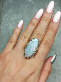 Big Opal Ring Gold Engagement Ring Large Wedding Band -Mode Bijouterie Magasin img 20190109 203319 master