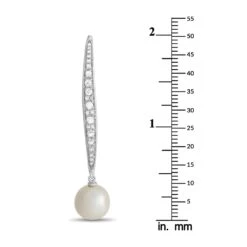 Io Si 18k White Gold 0.70 Carat Diamond And Pearl Concave Earrings -Mode Bijouterie Magasin iosi 18k white gold diamond pearl earrings 302988 r master