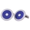 Round Cufflinks - 18k White Gold - Blue Guilloche Enamel - 62 Diamonds 1.40ct -Mode Bijouterie Magasin j 12435152 1669994664680 bg processed
