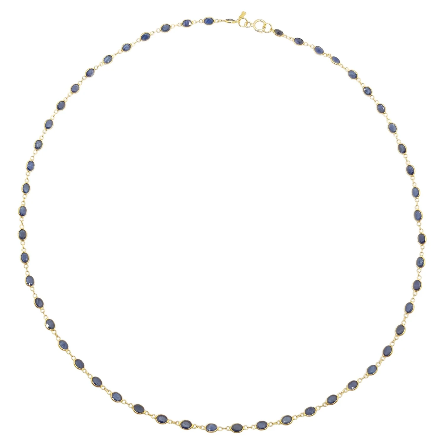 Unknown Blue Sapphire Necklace Set In 18 Karat Gold Settings 3 Unknown Blue Sapphire Necklace Set In 18 Karat Gold Settings