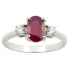 Unknown Ruby With Diamond Ring Set In 18 Karat White Gold Settings