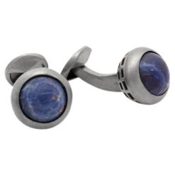 Sterling Silver Revolve Cufflinks With Lapis