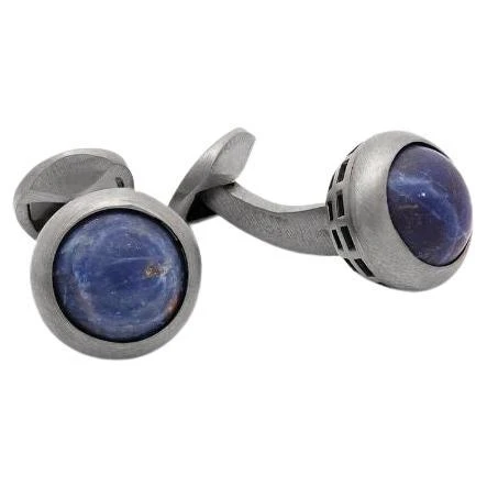 Sterling Silver Revolve Cufflinks With Lapis 3 Sterling Silver Revolve Cufflinks With Lapis