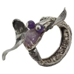 Dragon Amethyst Bracelet, Sterling Silver, Handmade, Italy