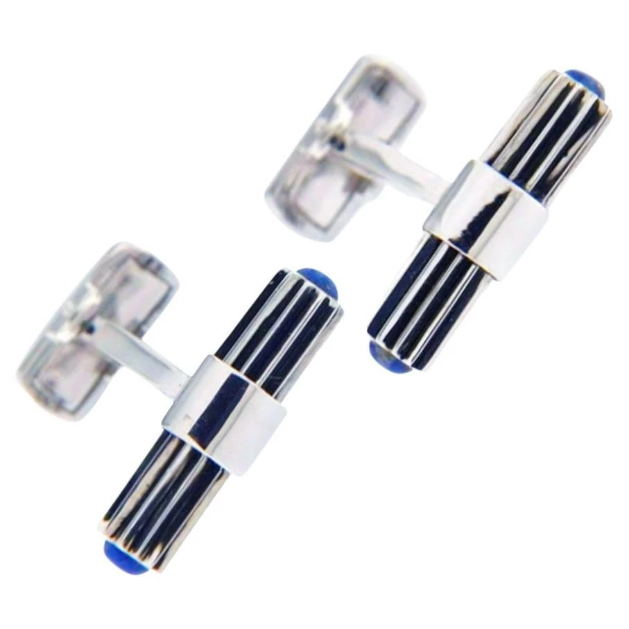 Alex Jona Lapis Lazuli Sterling Silver Bar Cufflinks 3 Alex Jona Lapis Lazuli Sterling Silver Bar Cufflinks