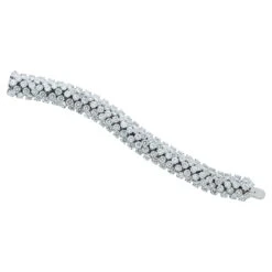 David Webb 52.00 Carat Round Diamond 5 Row Flexible Bracelet In Platinum