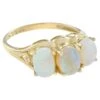 Unknown Natural Opal And Diamond Three Stone Ring In 9K Yellow Gold