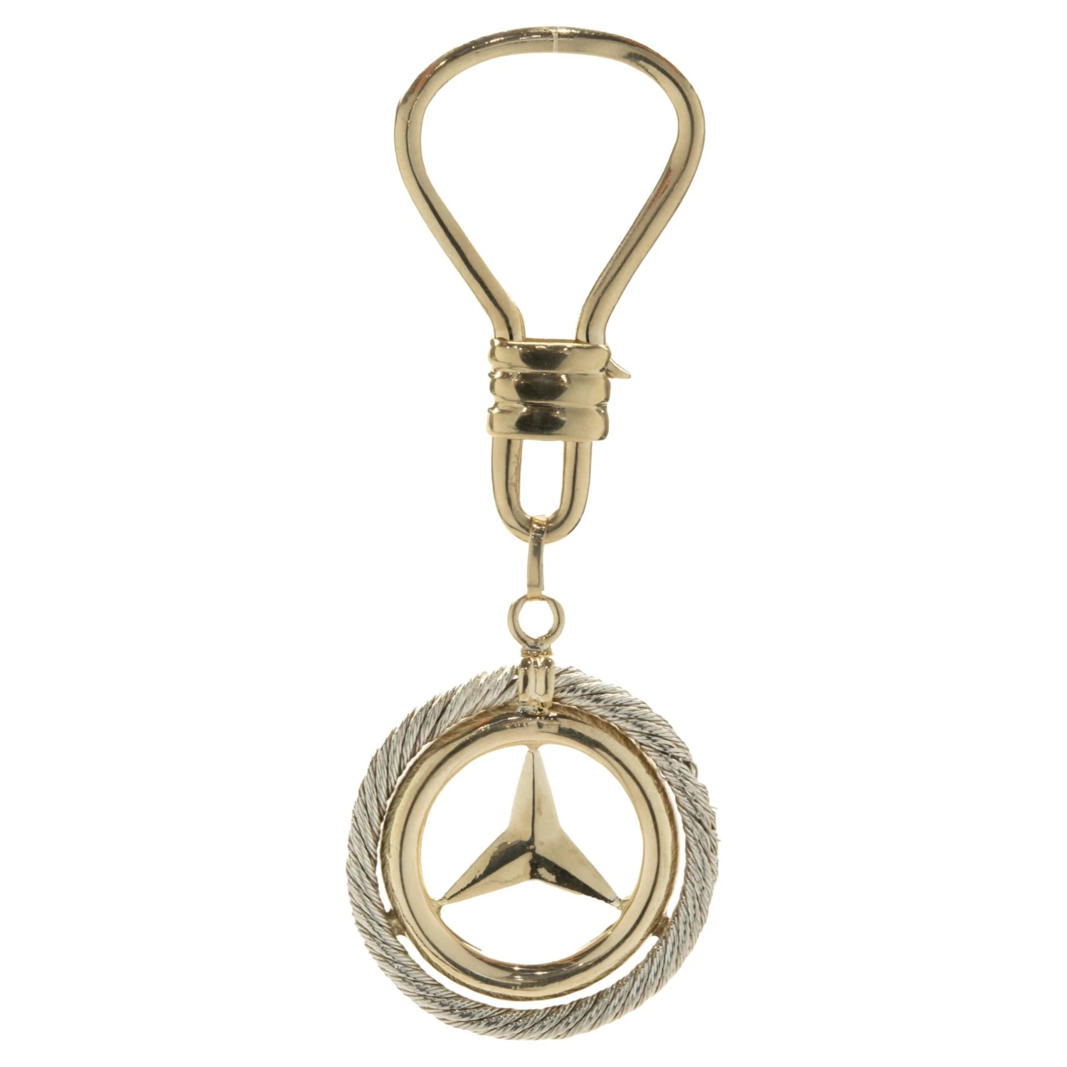 MERCEDES-BENZ Mercedes 18 Karat Yellow And White Gold Key Ring 3 MERCEDES-BENZ Mercedes 18 Karat Yellow And White Gold Key Ring