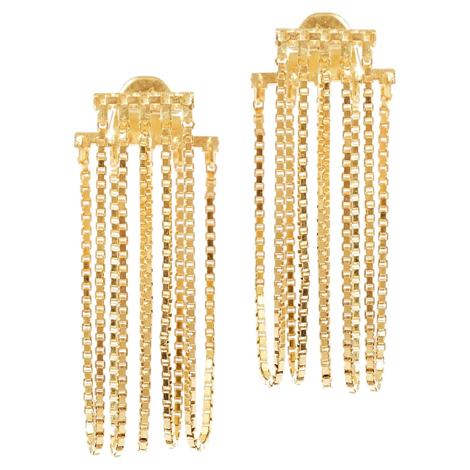 Silver Gold Plated Earrings Box Chain Short Handmade Greek Jewelry 3 Silver Gold Plated Earrings Box Chain Short Handmade Greek Jewelry