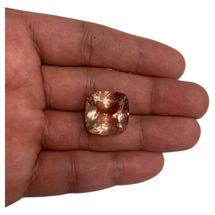 Natural Peach Morganite Cushion Shape 21.77 Cts Loose Gemstone Morganite 4 Natural Peach Morganite Cushion Shape 21.77 Cts Loose Gemstone Morganite – Image 2