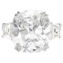 GIA Certified 4 Carat Old Mine Cushion Cut Diamond Platinum Ring