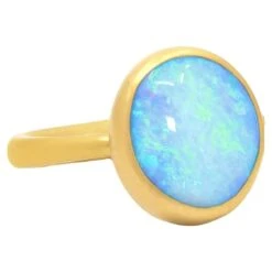 Bright Violet Blue Boulder Opal One Of A Kind 22k Gold Ring, Lola Brooks 2022