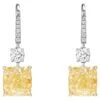 11 Carat Cushion Cut Diamond Lever-Back Earrings Certified YZ VVS