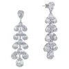 6 Carat Baguette And Round Hanging Diamond Chandelier Earrings Certified
