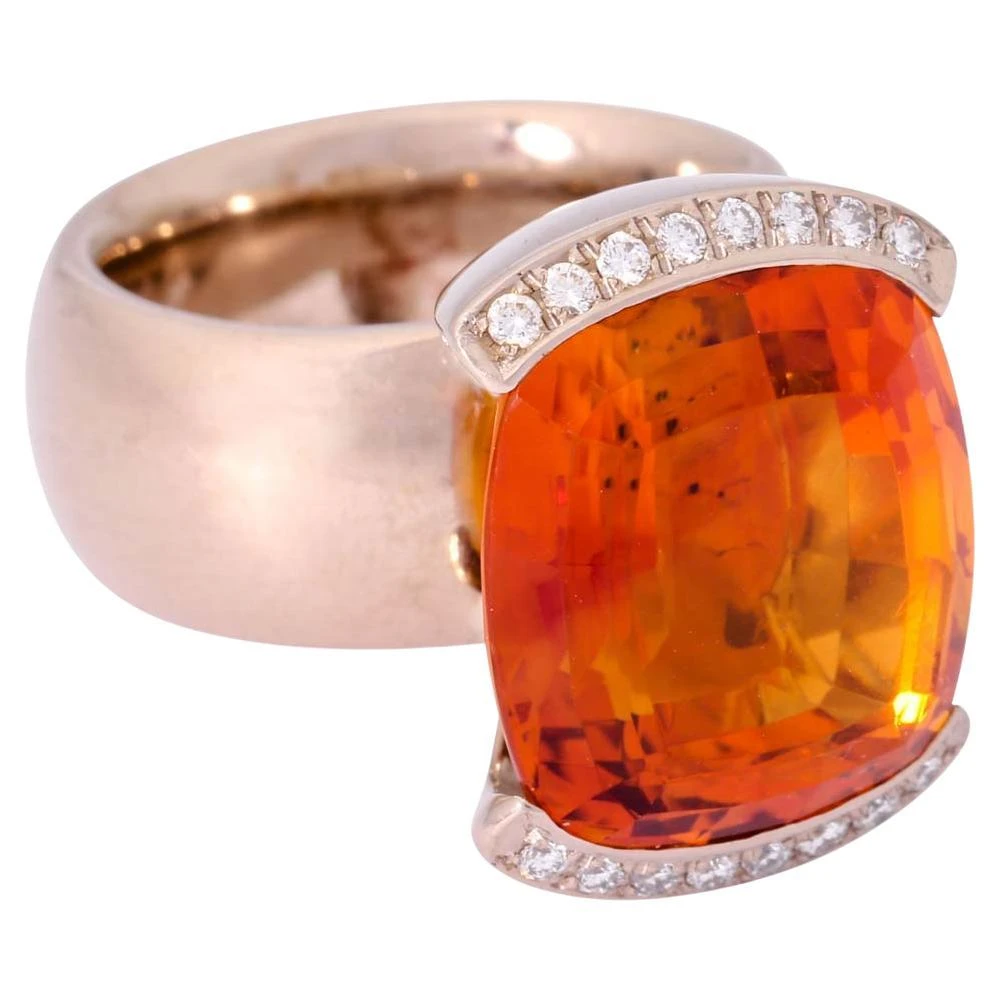 Unknown Ring With Fine Mandarin Garnet 3 Unknown Ring With Fine Mandarin Garnet