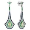 Unknown GIA Pear Shape Diamond Emerald Sapphire Art Deco Style Earrings In 18K Gold -Mode Bijouterie Magasin j 18210472 1674129484701 bg processed