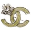 Chanel Silver CC Mint Enamel Corner Crystal Flower Brooch 1 Chanel Silver CC Mint Enamel Corner Crystal Flower Brooch -Mode Bijouterie Magasin j 18306802 1675133539239 bg processed