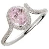 Rosior Contemporary Kunzite And Diamond Ring Set In White Gold