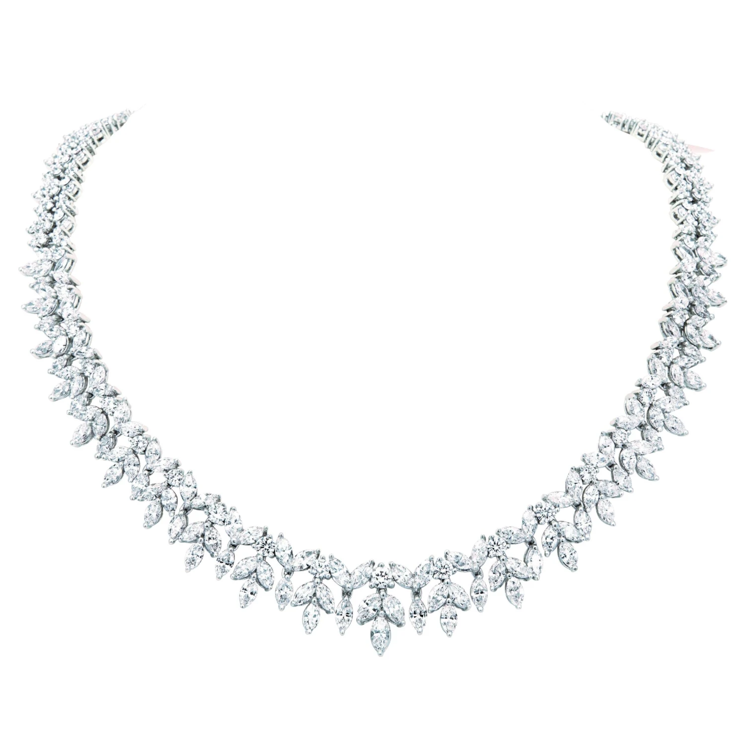 Unknown 33ct Diamond Wreath Platinum Necklace 3 Unknown 33ct Diamond Wreath Platinum Necklace