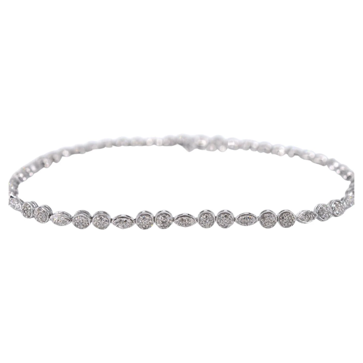 Unknown White Gold Tennis Bracelet With Diamonds 1.10 Carat 3 Unknown White Gold Tennis Bracelet With Diamonds 1.10 Carat