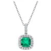 Halo Diamond And Emerald Pendant White Gold Drop Pendant Necklace -Mode Bijouterie Magasin j 18457732 1676845881406 bg processed