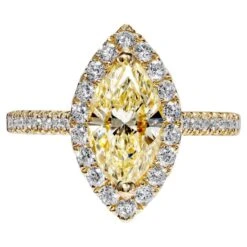 2 Carat Marquise Cut Diamond Engagement Ring Certified Y VVS2