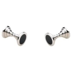 Deakin & Francis Sterling Silver Dumbbell Cufflinks With Onyx Inlay Ends
