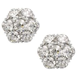 Hancocks 2.80ct Old European Brilliant Cut Diamond Cluster Earrings Contemporary