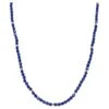 Faceted Lapis Bead Necklace With Yellow Gold Accents, 34 Inches