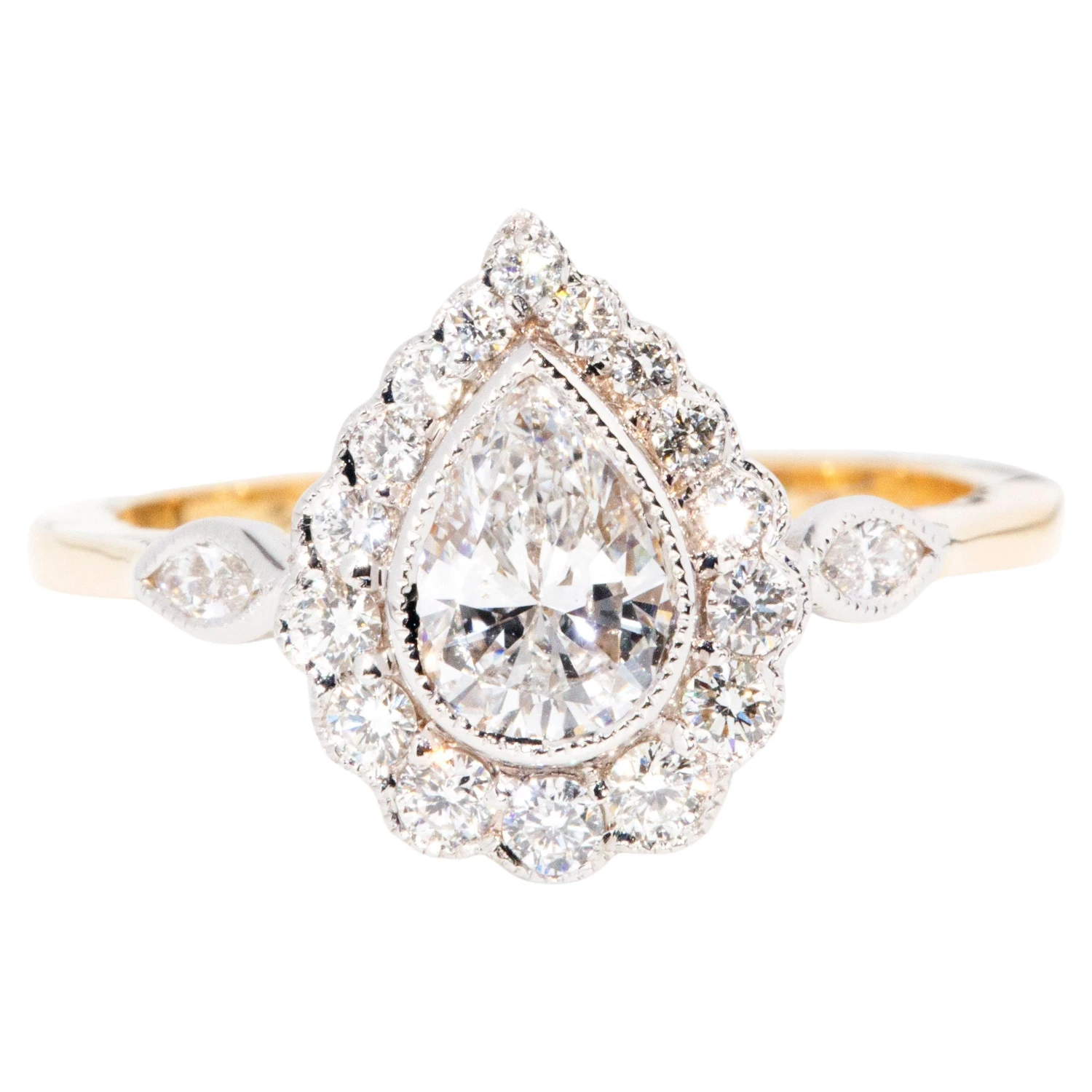 Unknown Contemporary ADGL 0.97 Carat Certified Pear Shaped Diamond Halo Cluster Ring 3 Unknown Contemporary ADGL 0.97 Carat Certified Pear Shaped Diamond Halo Cluster Ring