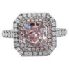 Captivating 18k White Gold Halo Ring With 1.86 Ct Natural Pink Diamonds GIA Cert