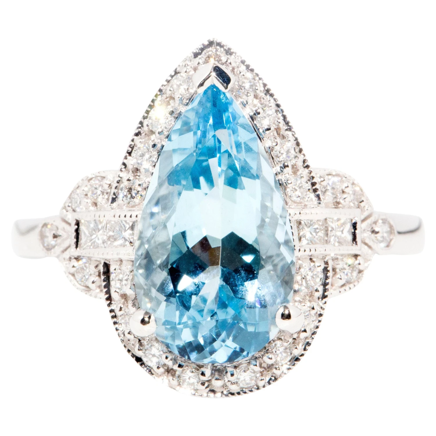 Unknown Contemporary 2.95 Carat Fine Blue Aquamarine & Diamond Ring 18 Carat White Gold 3 Unknown Contemporary 2.95 Carat Fine Blue Aquamarine & Diamond Ring 18 Carat White Gold