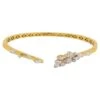 1.30 Carat Diamond Open Adjustable Bangle Bracelet 18 Karat Yellow Gold Jewelry