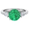 Zambian Emerald Cocktail Ring Pear Diamond Solid 14k White Gold Handmade Jewelry -Mode Bijouterie Magasin j 18843242 1679988314143 bg processed