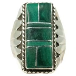 Unknown Sterling Silver Malachite Ring