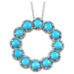 Turquoise Necklace In Silver 925. Bohemian Statement Turquoise Necklace In Solid