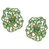 18 Karat Yellow Gold And Tsavorites Earclips