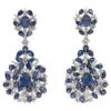 24 Carats Blue Sapphire And 4 Carats Diamond Drop Earring Earring