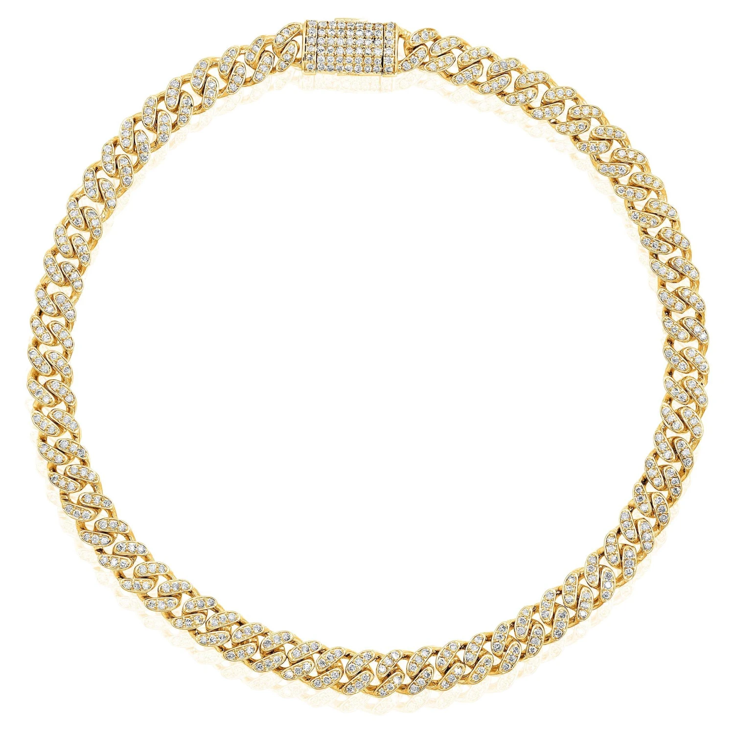 Certified 10k Gold 0.8 Carat Natural Diamond Cuban Link Chain Yellow Bracelet 3 Certified 10k Gold 0.8 Carat Natural Diamond Cuban Link Chain Yellow Bracelet