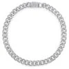 Certified 10k Gold 1.3 Carat Natural Diamond Cuban Link Chain White Bracelet