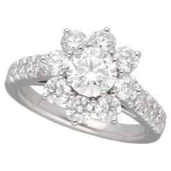 Harry Winston Sunflower Diamond 0.70ct F-VVS1-3Ex Ring Small Platinum