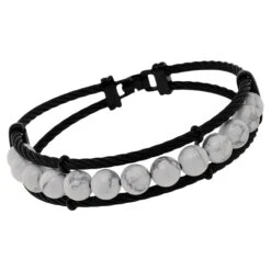 Alor Stainless Steel Howlite Cable Bracelet