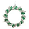 Unknown Emerald And White Diamond Wreath Brooch In 14k White Gold